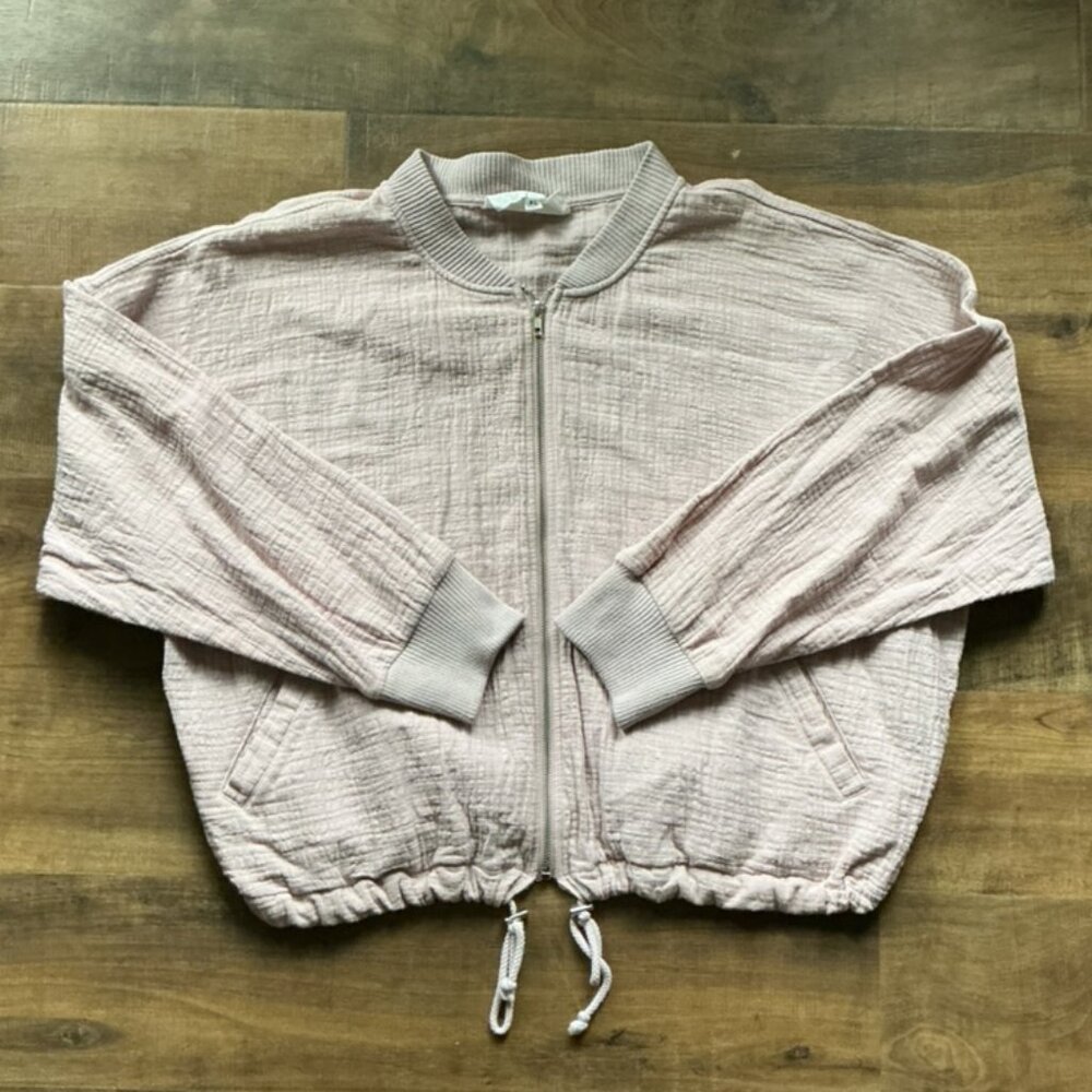 BB Dakota by Steve Madden Pink Textured Cotton Zip Jacket Women’s Size XL